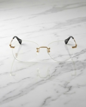 Gọng kính khoan Cartier mạ vàng mã CT04140.001